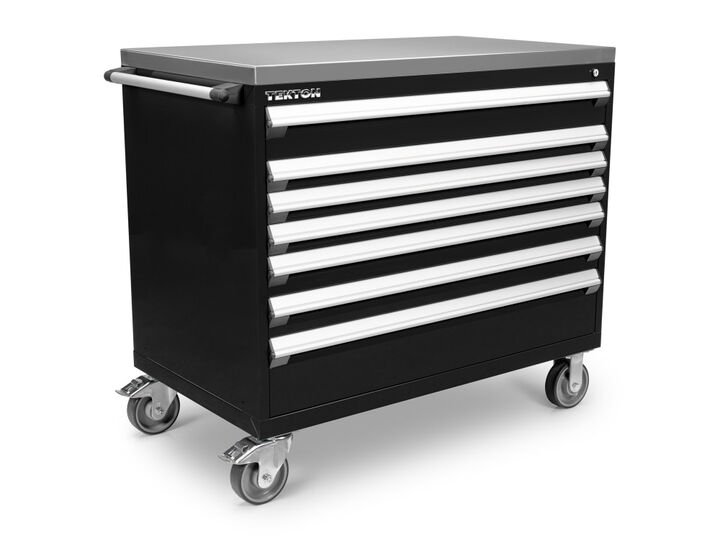 Tekton 7-Drawer Tool Cabinet, Stainless Steel Top, Black (48 x 27 x 41-1/2 Inch)