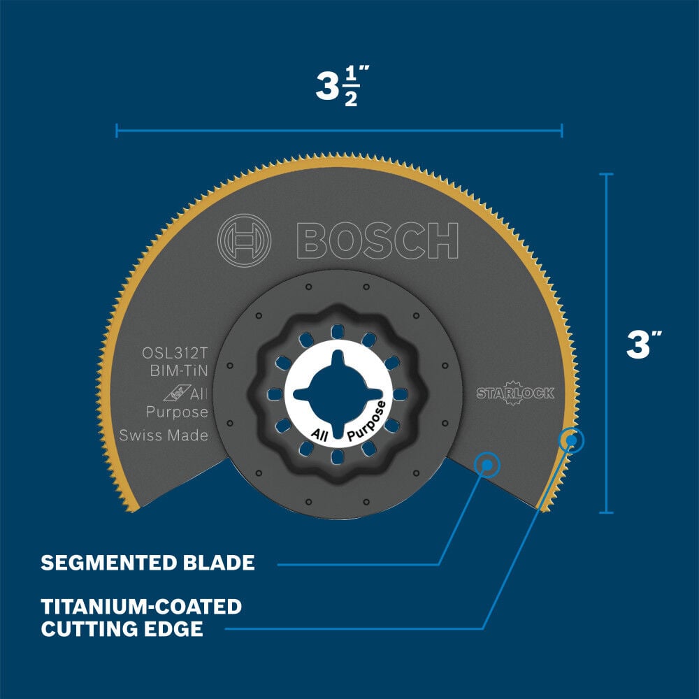 Bosch 3-1/2 Inch Starlock Oscillating Multi Tool Titanium Bi-Metal Segmented Saw Blade, large image number 2