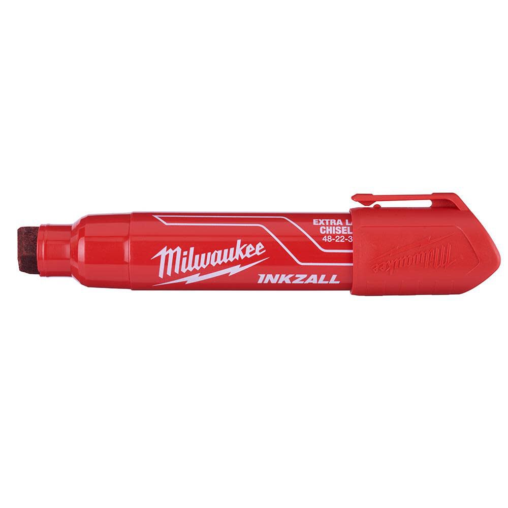 Milwaukee INKZALL Extra Large Chisel Tip Red Marker, large image number 2