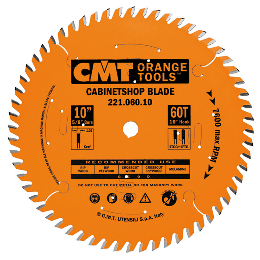 CMT 10 In x 60 x 5/8 In Industrial Cabinet Shop Blade, large image number 1