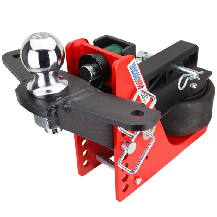 Shocker Hitch 14K 2 Inch Air Receiver Hitch & Raised Sway Bar Tab Ball Mount 2-5/16in Hitch Balls