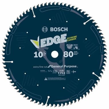 Bosch 10 In. 80 Tooth Edge Circular Saw Blade for Extra-Fine Finish, large image number 0