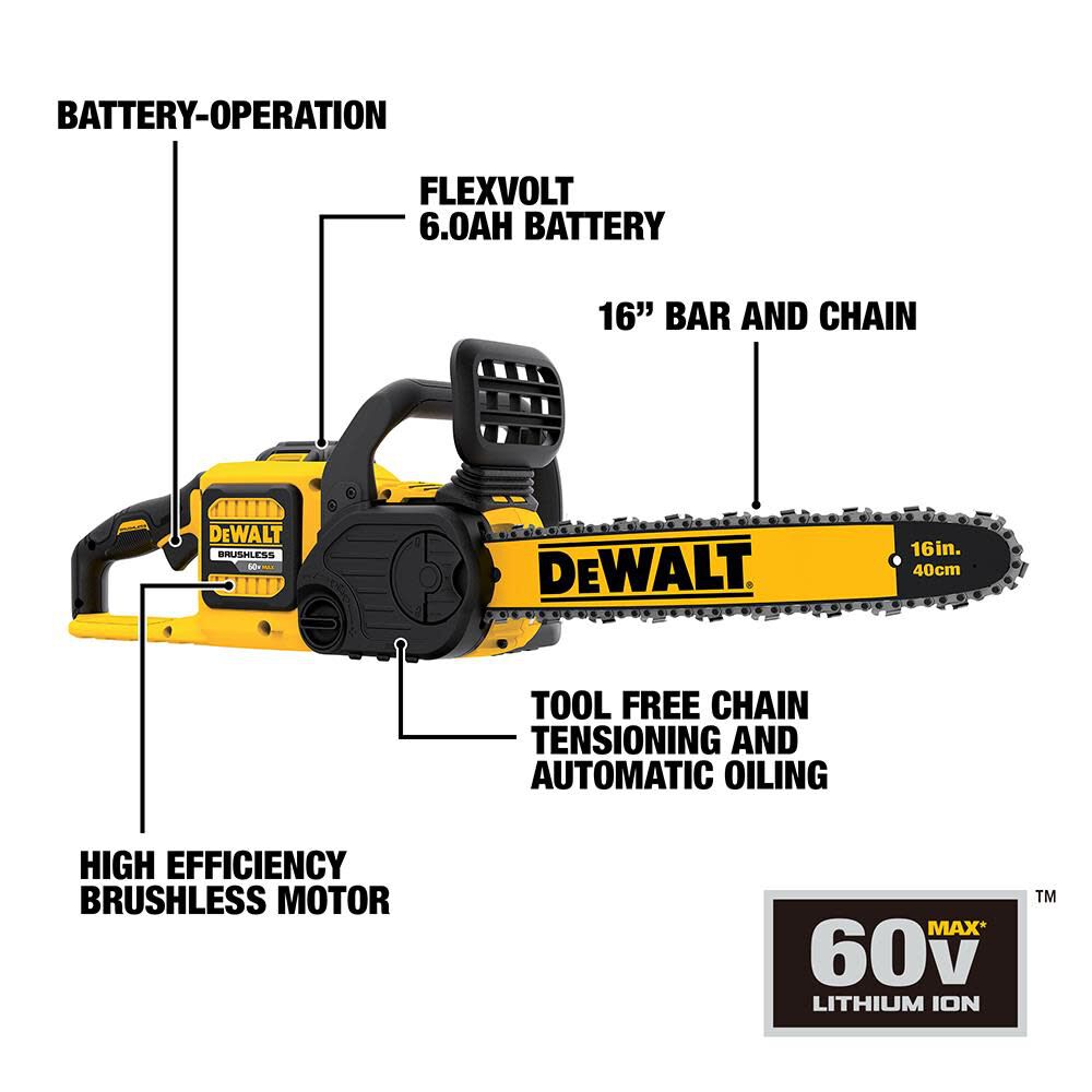 DEWALT FLEXVOLT in Chainsaw 60V Kit DCCS670X1 from DEWALT - Acme Tools