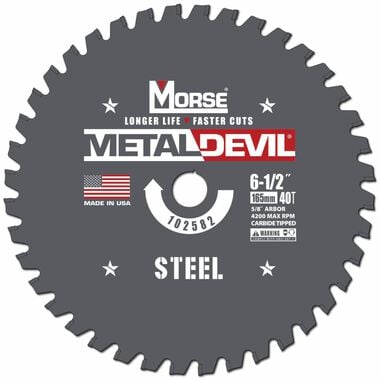 MK Morse 6 1/2in 40 Tooth Metal Devil Circular Saw Blade