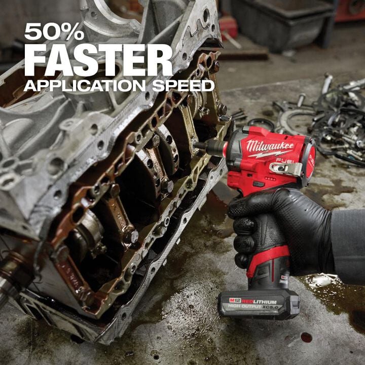 Milwaukee M12 FUEL Stubby 3/8" Impact Wrench (Bare Tool) with Protective Boot, large image number 9