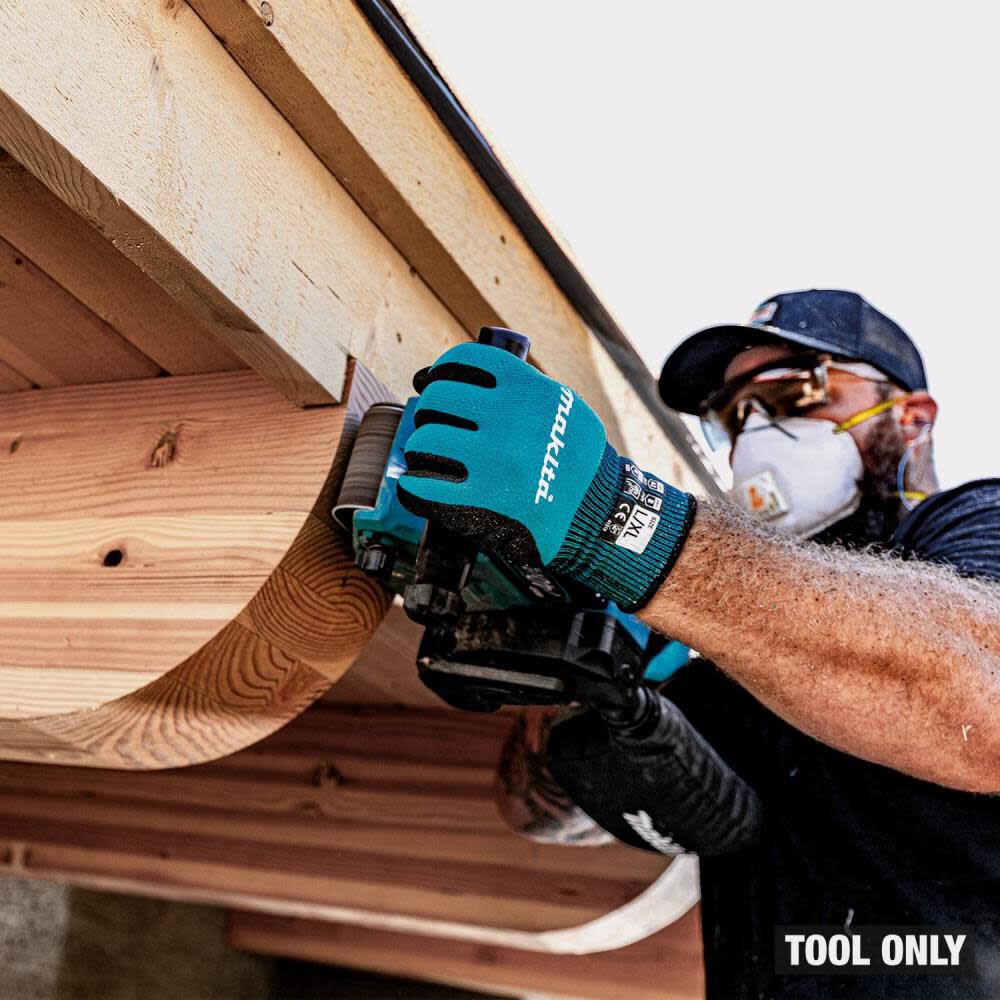 Makita 40V Max XGT Brushless Cordless 3 Inch x 21 Inch Belt Sander (Bare Tool) 2pc Clamper Set Guide Rule & 150 Grit Abrasive Belt (10 pack), large image number 12