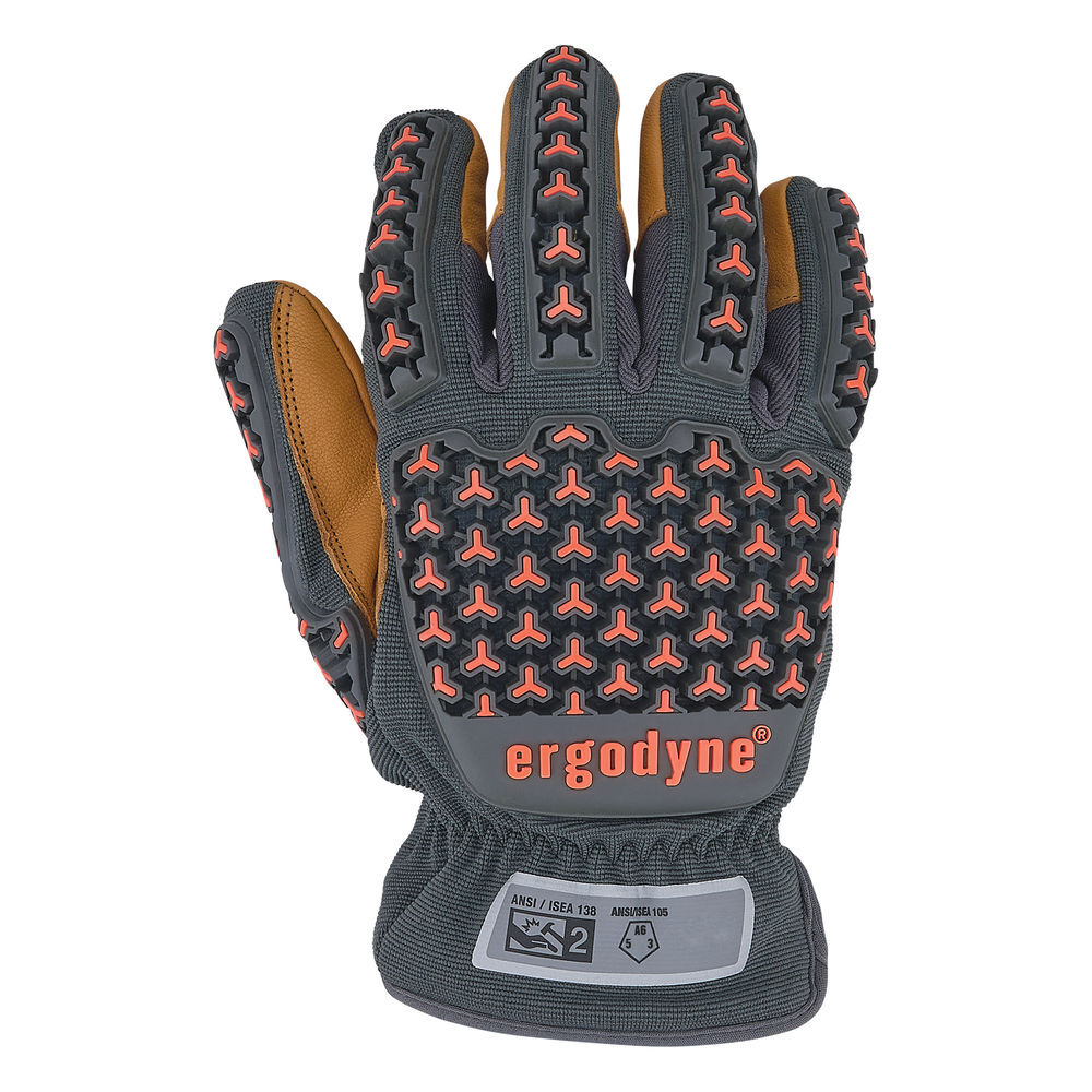 Ergodyne 712 Cut-Resistant Leather Impact Gloves Medium Brown, large image number 9