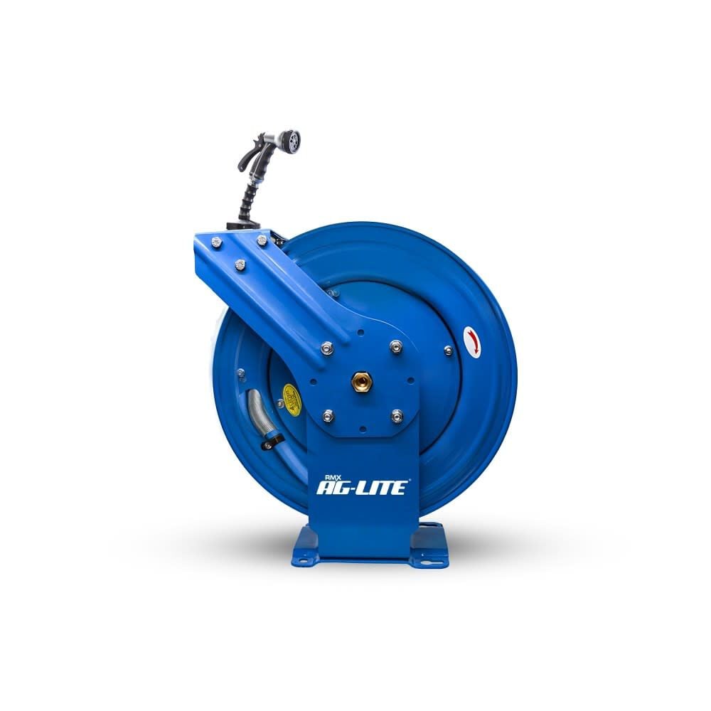 BluBird AG-Lite 5/8 Inch x 100 Ft. Water Hose Reel Dual Arm Assembly – ALWRDA58100