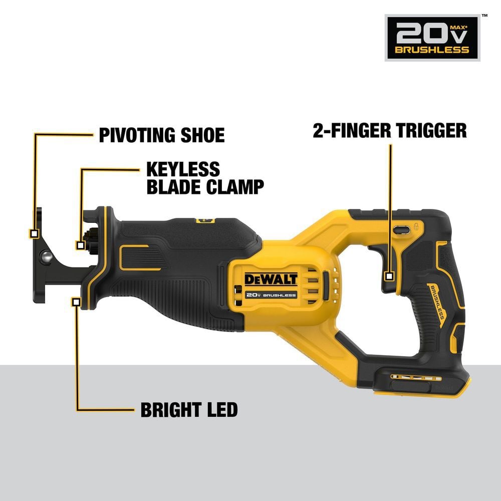 DEWALT 20V MAX XR  Brushless Reciprocating Saw (Bare Tool), large image number 2
