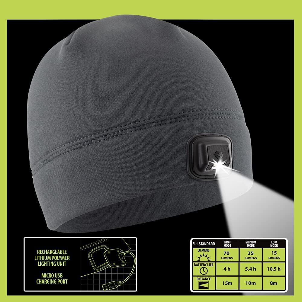 Panther Vision POWERCAP HCL Beanie Charcoal Gray LED Rechargeable, large image number 2