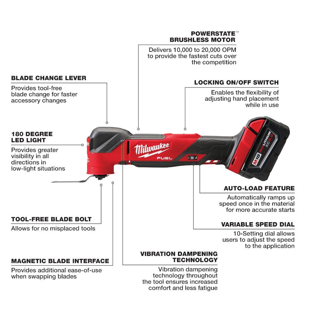 Milwaukee M18 FUEL Oscillating Multi-Tool Kit, large image number 21