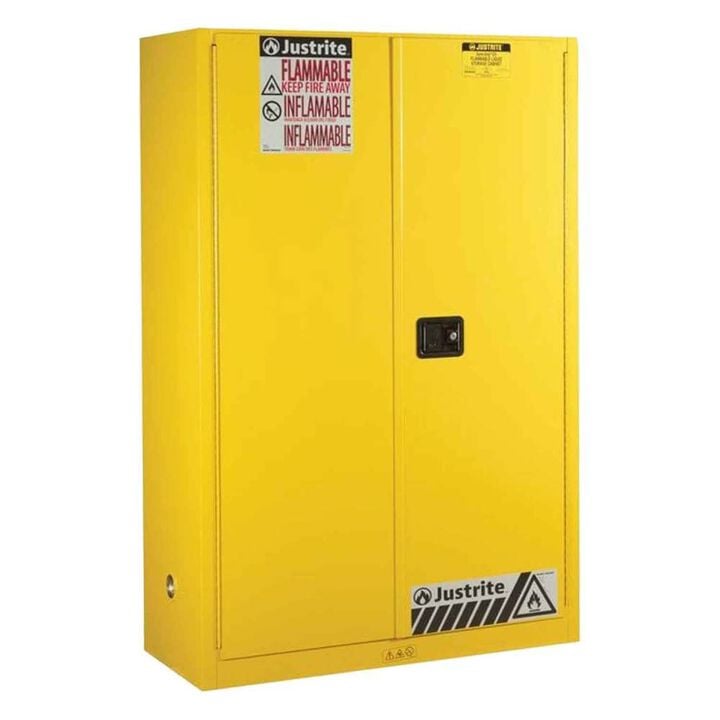 Justrite 45 Gallon Yellow Self Close Flammable Cabinet