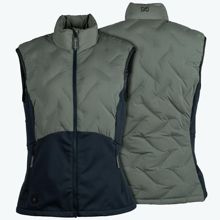Mobile Warming Womens Aria Hybrid Black and Cream Heated Vest Kit Cream