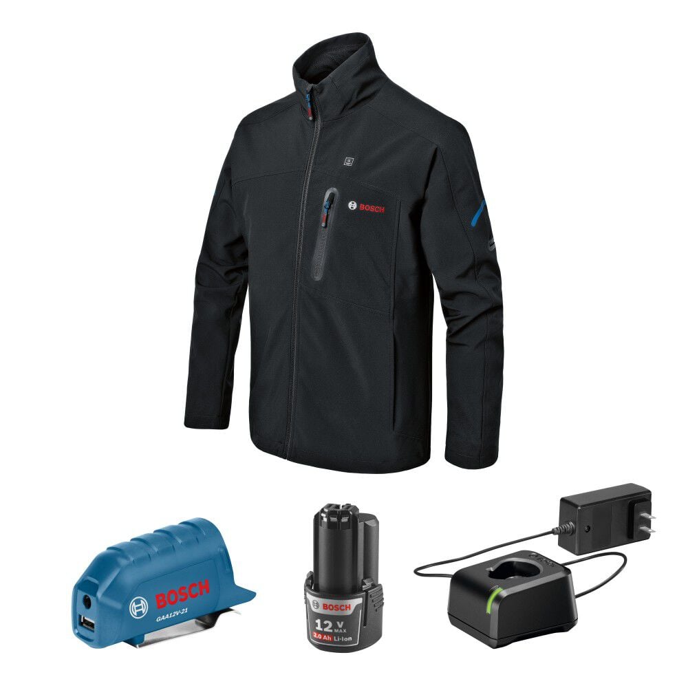Bosch 12V Max Heated Jacket Kit, Black, Medium, Reconditioned Size Medium – GHJ12V-20MN12-RT