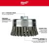 Milwaukee 3-1/2 In. Carbon Steel Knot Wire Cup Brush, small