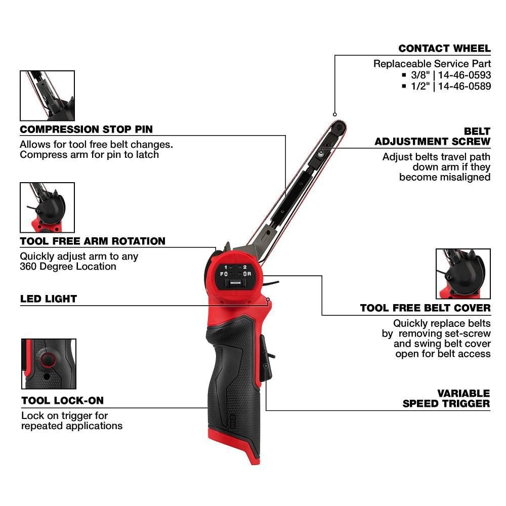 Milwaukee M12 FUEL Bandfile 1/2inch X 18inch (Bare Tool), large image number 3