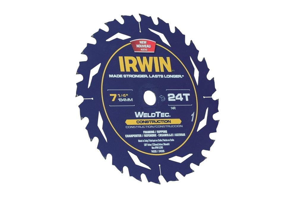 Irwin 7-1/4 Inch 24T Steel Circular Saw Blade, large image number 3