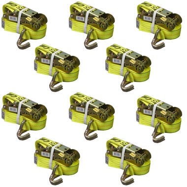 Allied International Cargoloc 2 Inch x27 Ft. Ratchet Tie Down with J Hook - 10pk