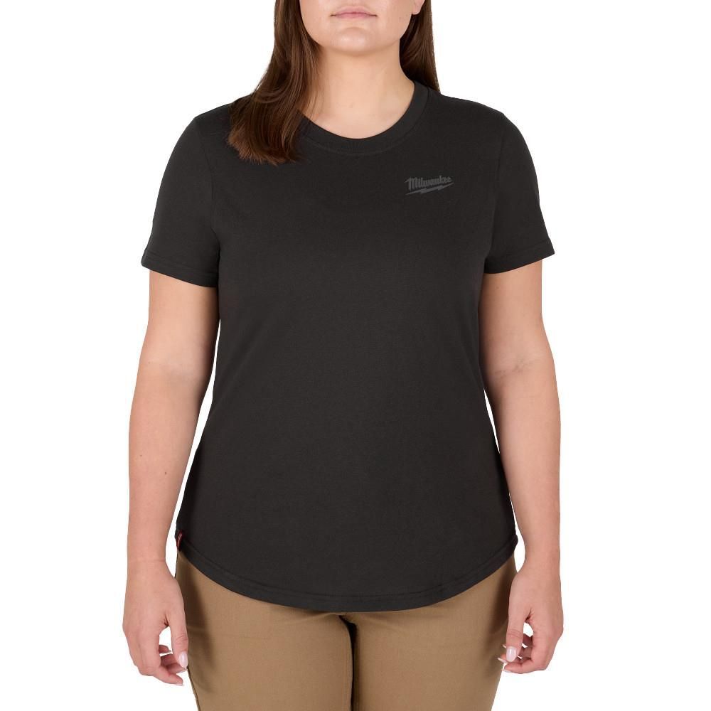 Milwaukee Womens FREEFLEX Hybrid Tee, Short Sleeve, Black Size XS - F452B-XS