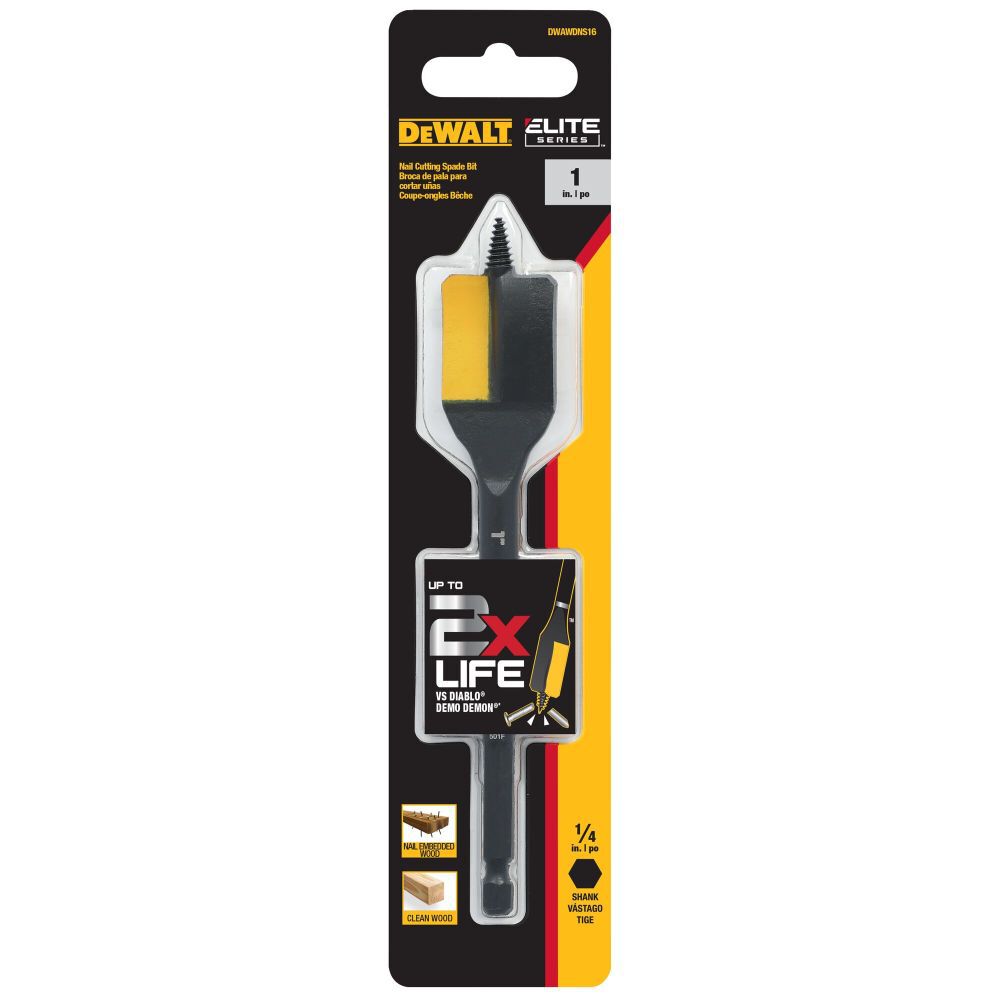 DEWALT 1 Inch x 6 Inch ELITE Nail Cutting Spade Bit, large image number 4