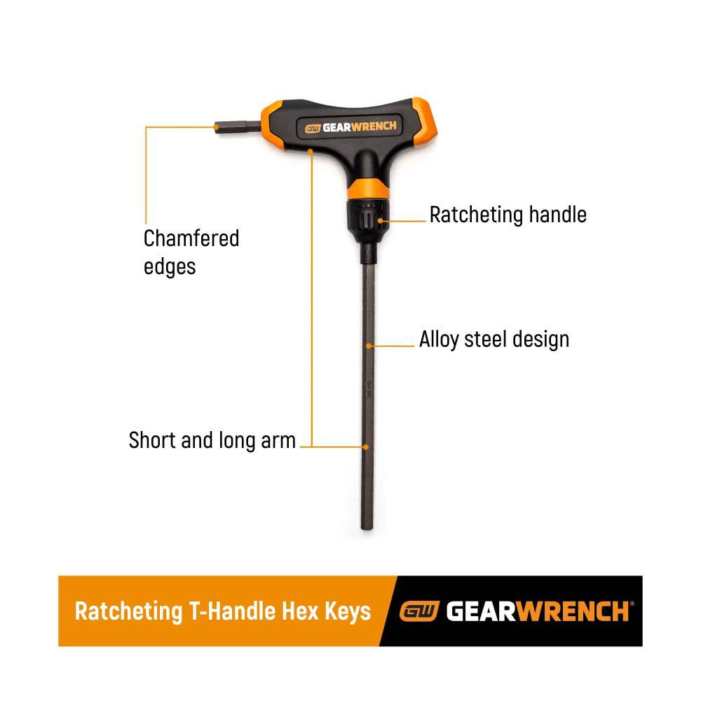 GEARWRENCH Hex Key Set Ratcheting T Handle 33pc 83518 Acme Tools