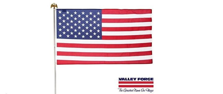 Valley Forge Flag 3 Ft. Width x 5 Ft. Height Poly-Cotton American Flag Kit, large image number 1