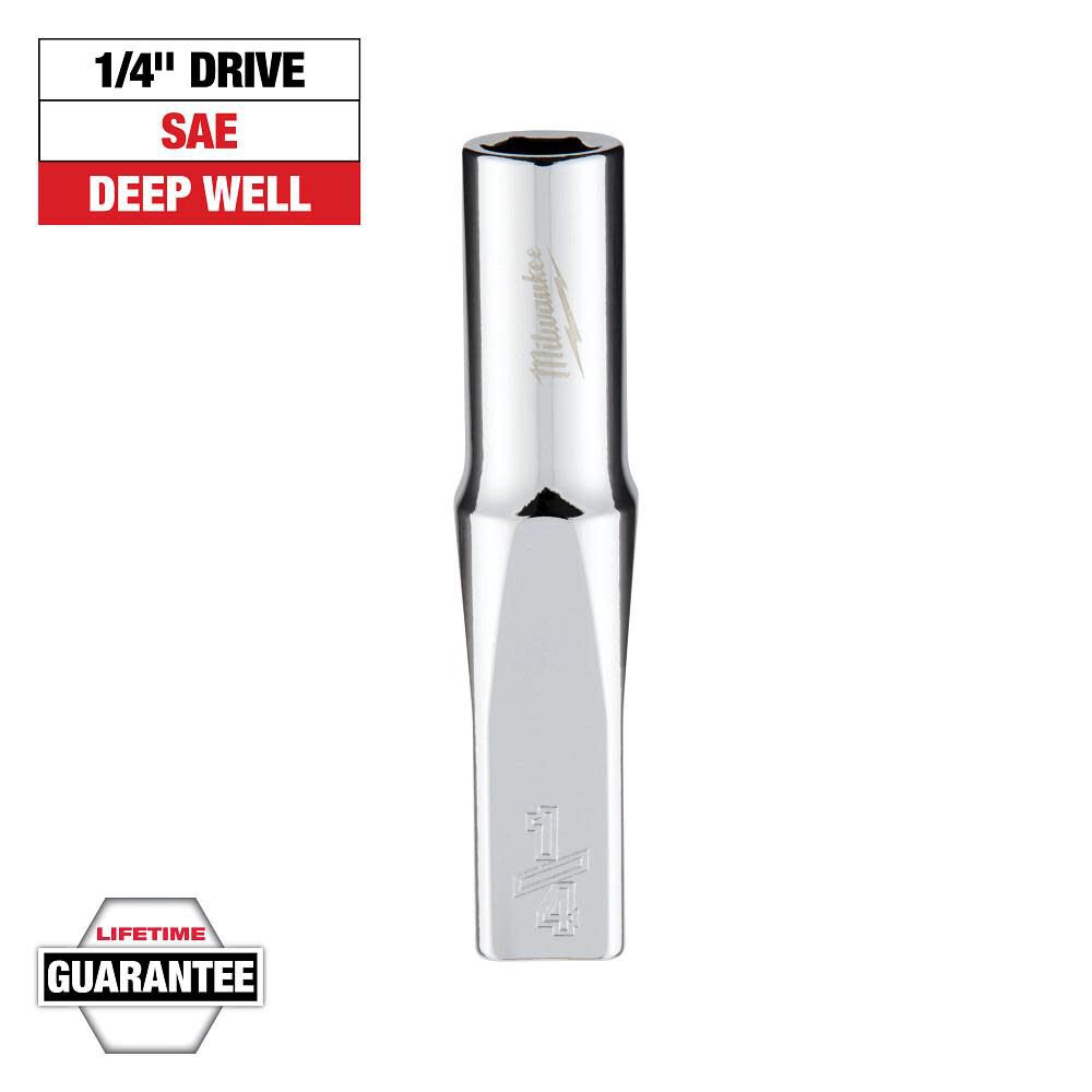 Milwaukee 1/4 in. Drive 1/4 in. SAE 6-Point Deep Socket, large image number 9