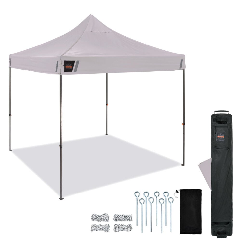 Ergodyne 10 Ft x 10 Ft Heavy Duty Pop-Up Tent White, large image number 1