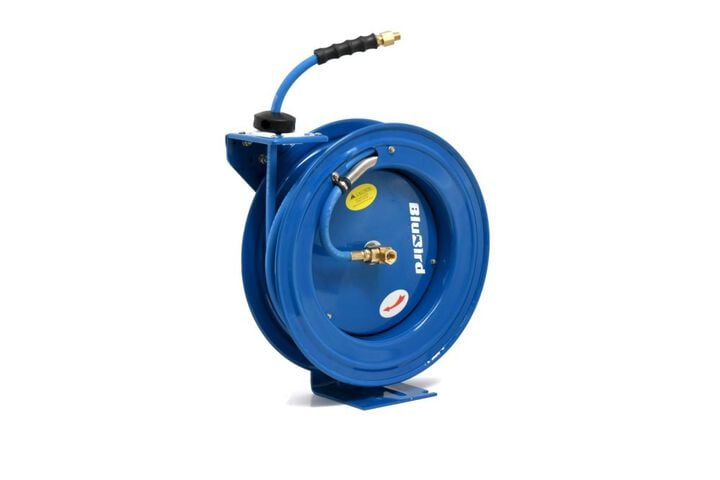 BluBird 3/8 Inch x 75 Ft. Steel HD Single Arm Air Hose Reel Assembly, large image number 1