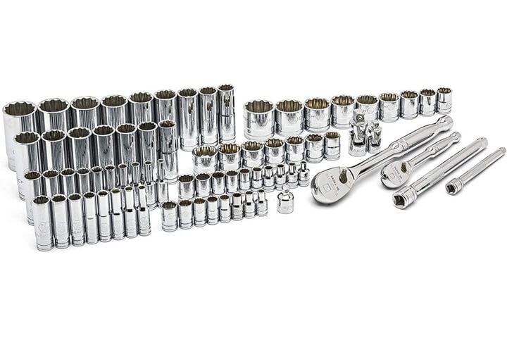 GEARWRENCH 12 Point Standard and Deep SAE/Metric Mechanics Tool Set, 76 Pieces, large image number 3