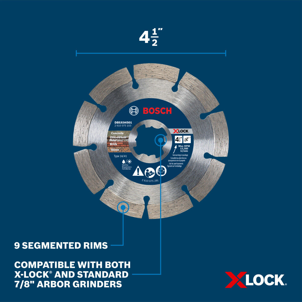 Bosch 4-1/2 Inch X-LOCK Segmented Wheel, large image number 6