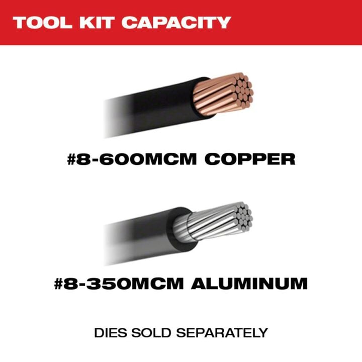 Milwaukee M18 FORCE LOGIC 600 MCM Crimper & M18 REDLITHIUM HIGH OUTPUT XC5 Battery, large image number 5