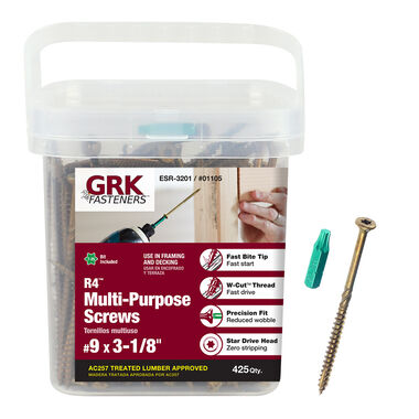 GRK Fasteners R4 Screw Pro-Pak 9 x 3in1/8