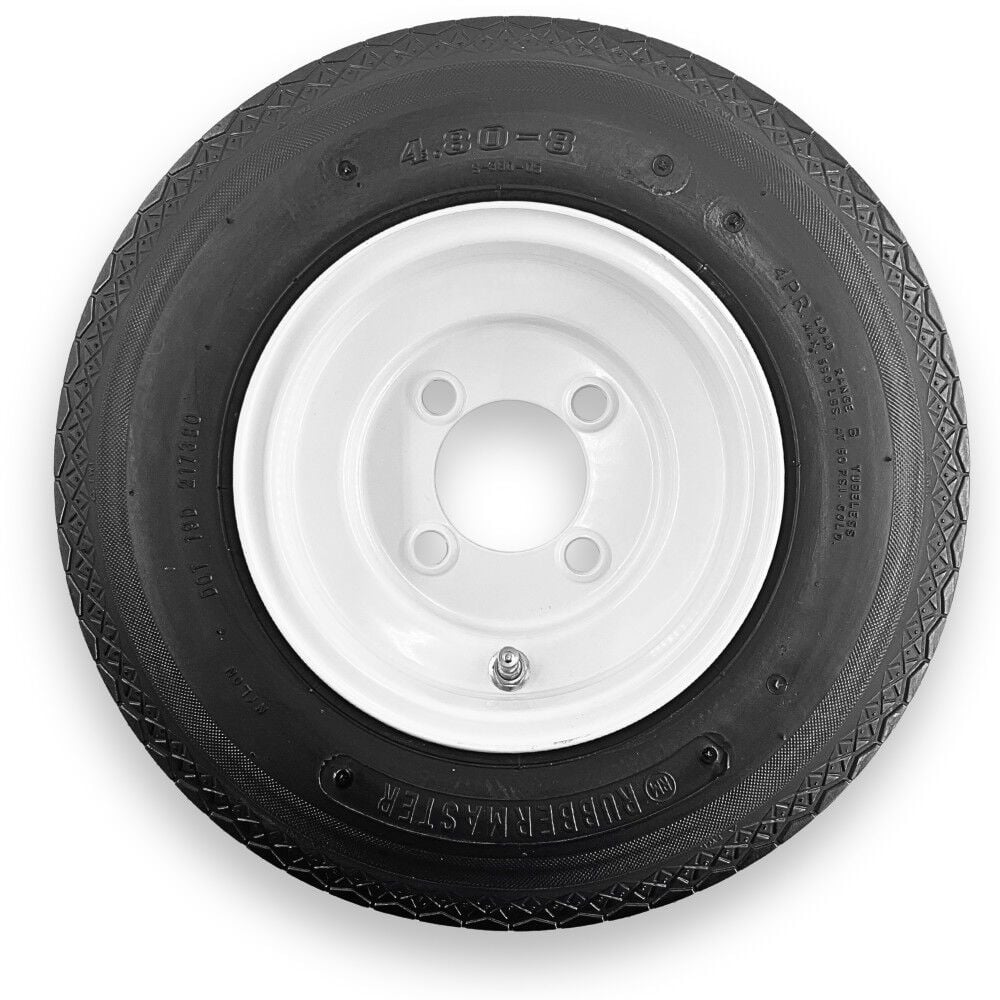 Rubbermaster Tire 4.80-8 4P TL & MTD 8 x 3.75 4 on 4 STAMPED – 598904