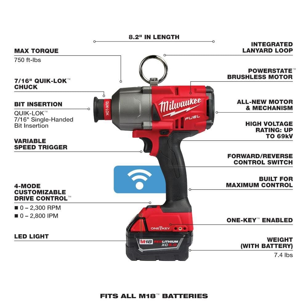 Milwaukee M18 Fuel One Key 7 16in Hex Utility High Torque Impact Wrench Kit 2865 22 Simolary simolary.com 12