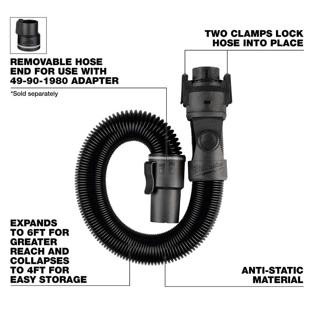 Milwaukee 1-7/8 Inch x 6 Ft. Flexible Hose, large image number 2