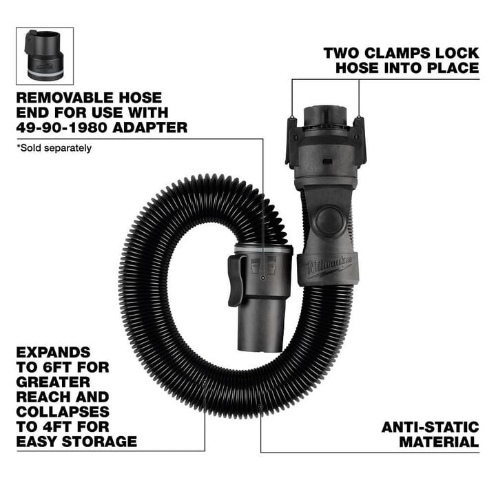 Milwaukee 1-7/8 Inch x 6 Ft. Flexible Hose, large image number 1
