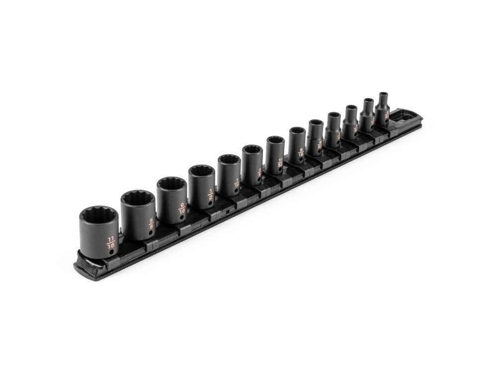 Tekton 1/4 Inch 12 Point Impact Socket Set, 13 Pieces (5/32-11/16 Inch), large image number 2
