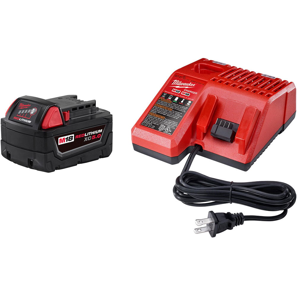 Milwaukee M18 REDLITHIUM XC 5.0Ah Battery and Charger Starter Kit, large image number 1
