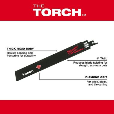 Milwaukee 9 in. Diamond Grit the Torch SAWZALL Blade, large image number 3