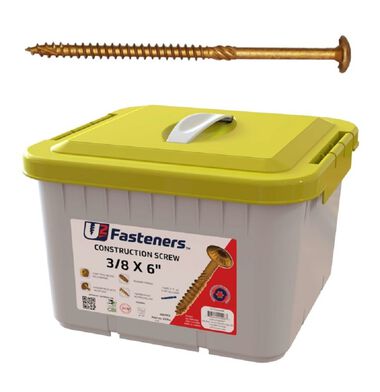 U2 Fasteners Construction Screw 3/8 Inch X 6 Inch, 300ct
