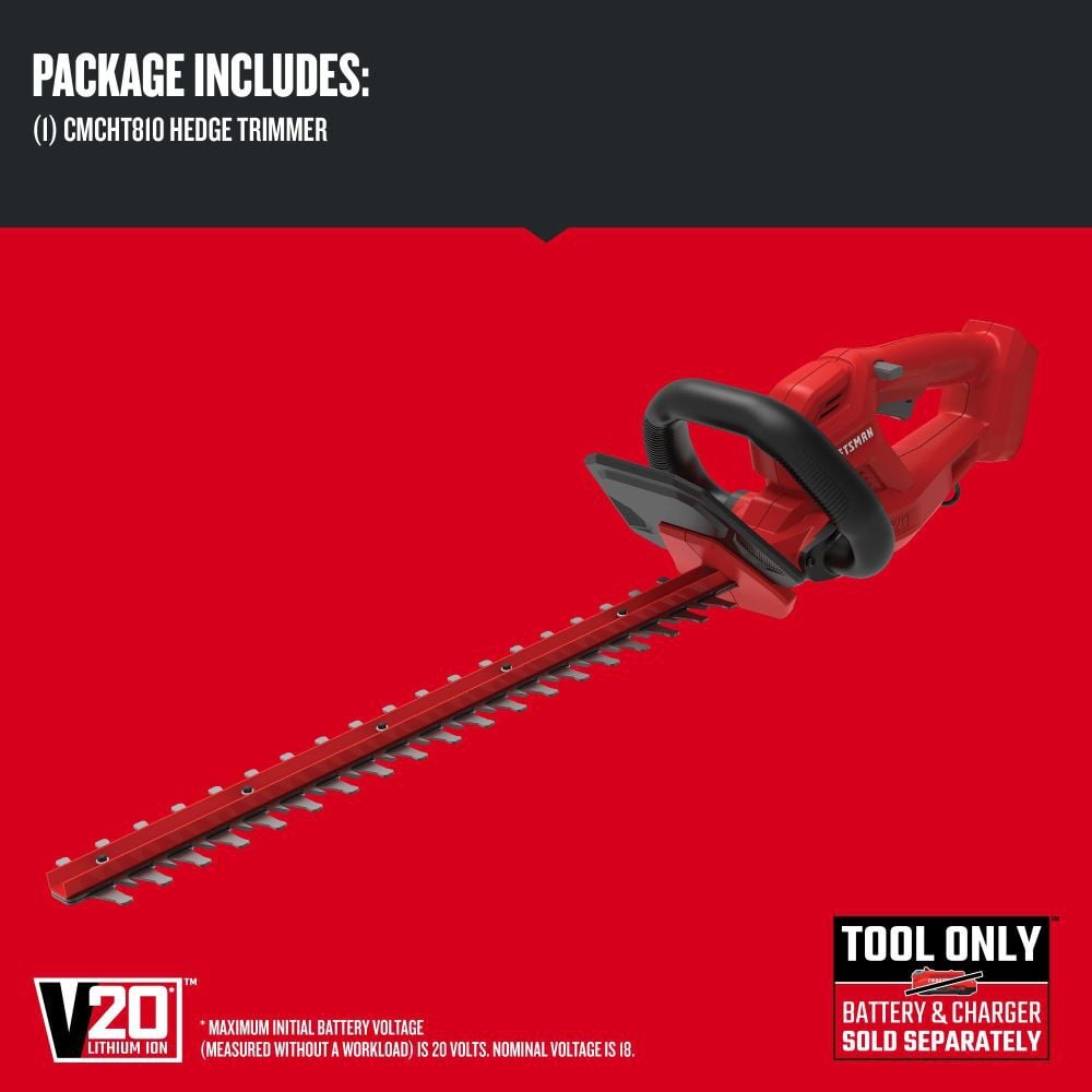 CRAFTSMAN V20 Cordless 20 Inch Hedge Trimmer (Bare Tool), large image number 4