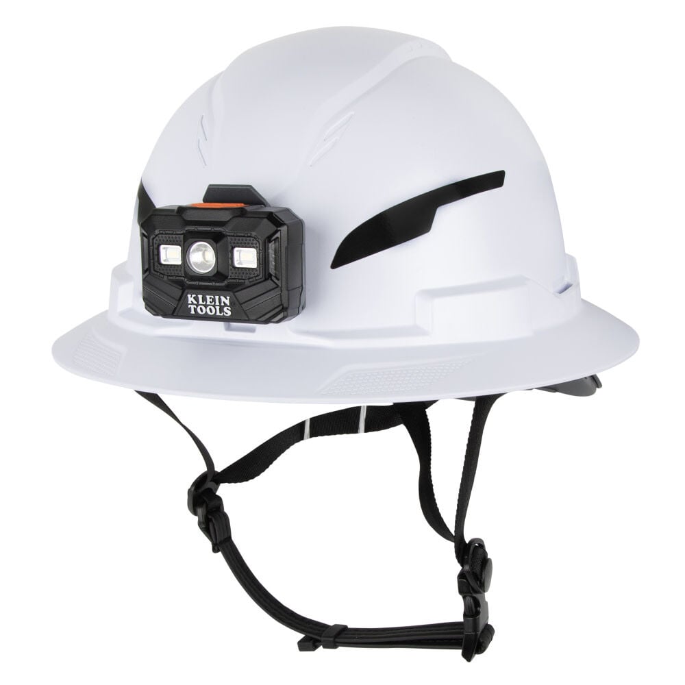 Klein Tools Class E Type 2 Hard Hat Non-Vented Full Brim with Chin Strap and Headlamp, large image number 1