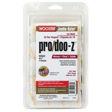 Wooster 4 1/2in Jumbo-Koter Pro/Doo-Z 3/8 Nap 10-pack miniroller