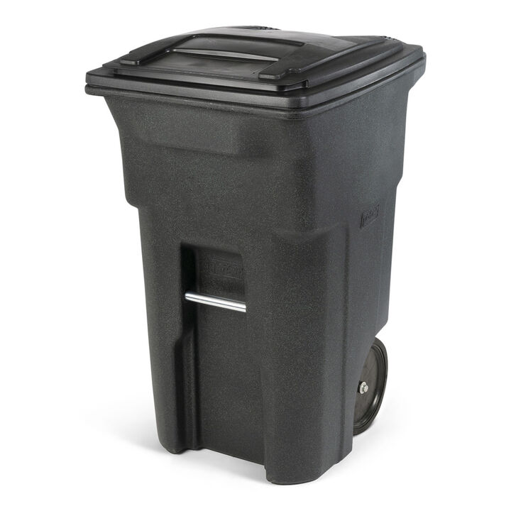 Toter 64 Gallon Trash Can Greenstone with Quiet Wheels and Lid