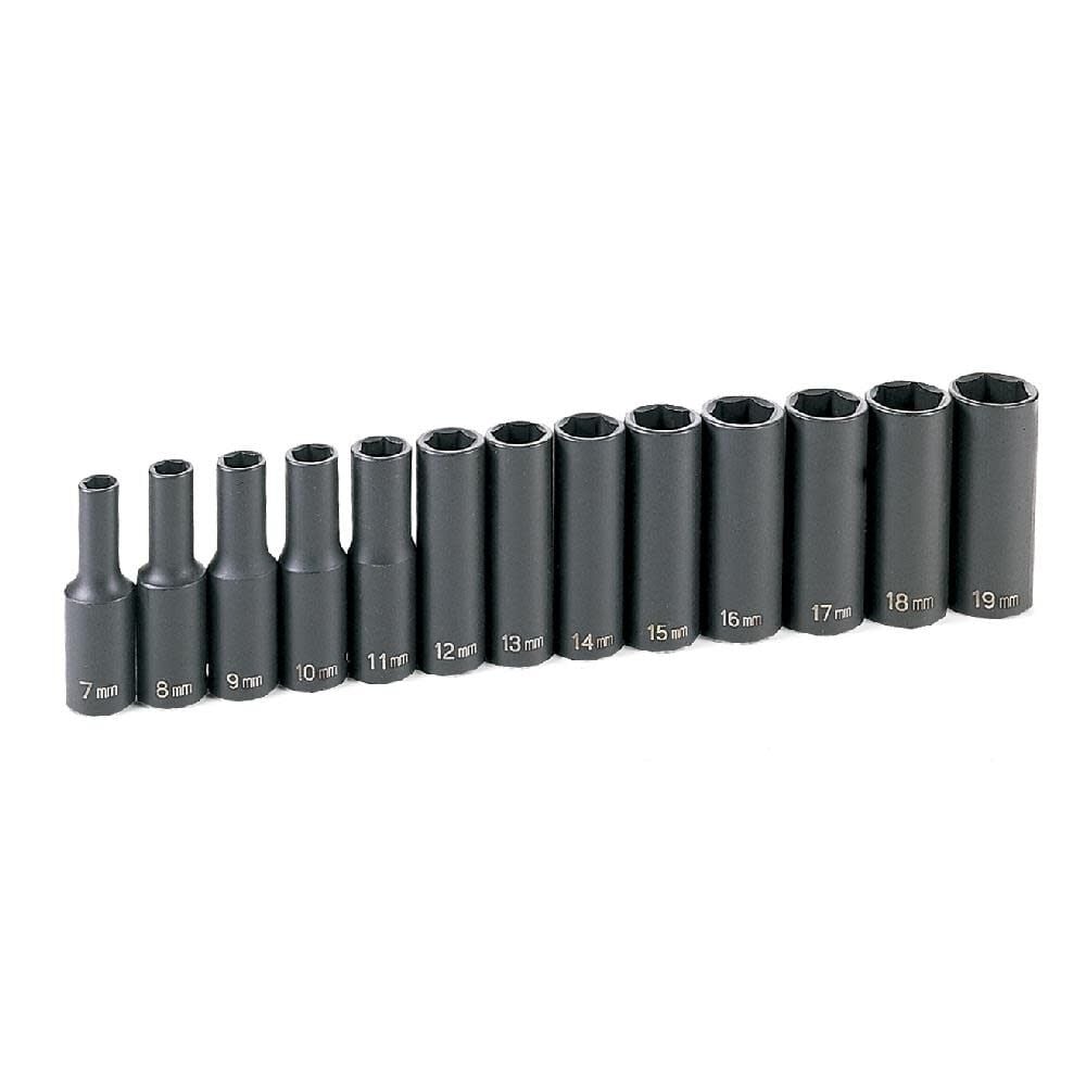 Grey Pneumatic 3/8in Drive 13 Piece Deep Metric Set – 1213MD