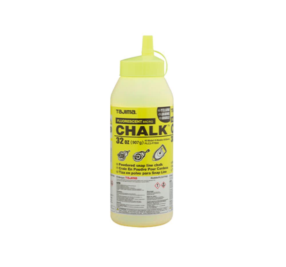 Tajima Micro Chalk Powdered Snap Line Chalk Fluorescent Yellow 32oz, large image number 1