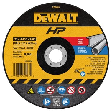 DEWALT Aluminum Oxide 7-in 60-Grit Grinding Wheel, large image number 0