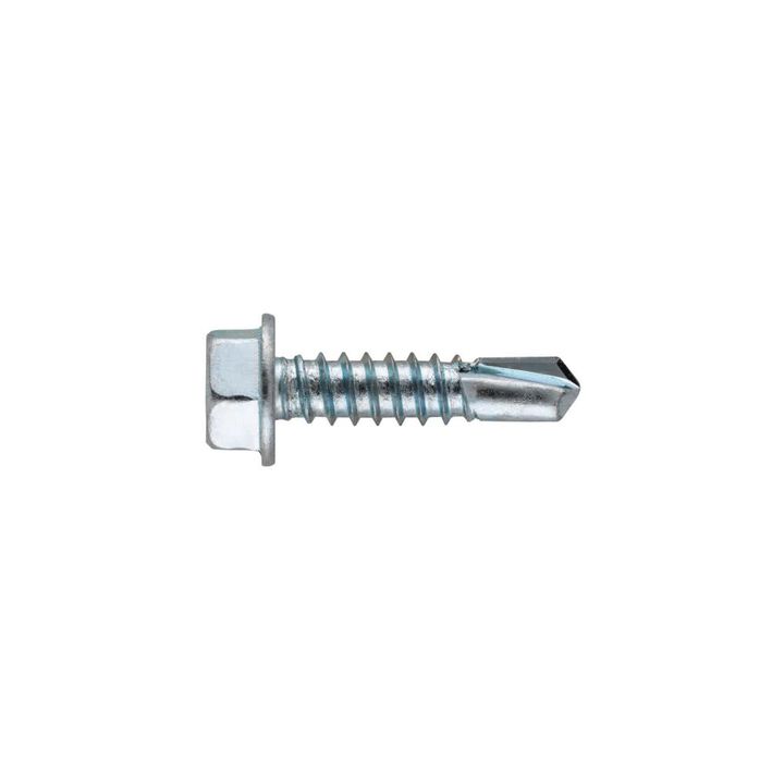 Hillman #10-16 x 1 1/4in Zinc Hex Washer Self Drilling Screw 100pk, large image number 1