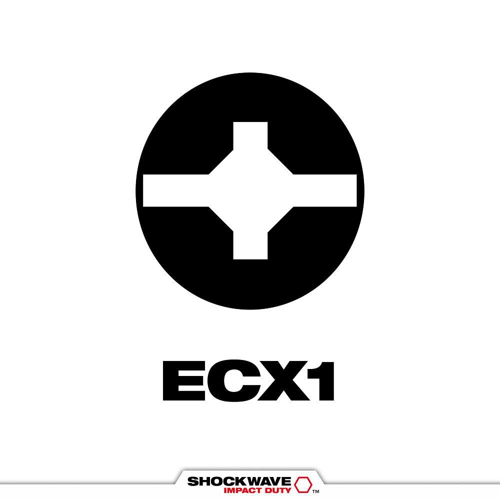 Milwaukee SHOCKWAVE Impact ECX #1 Insert Bits, 25 Pack, large image number 2